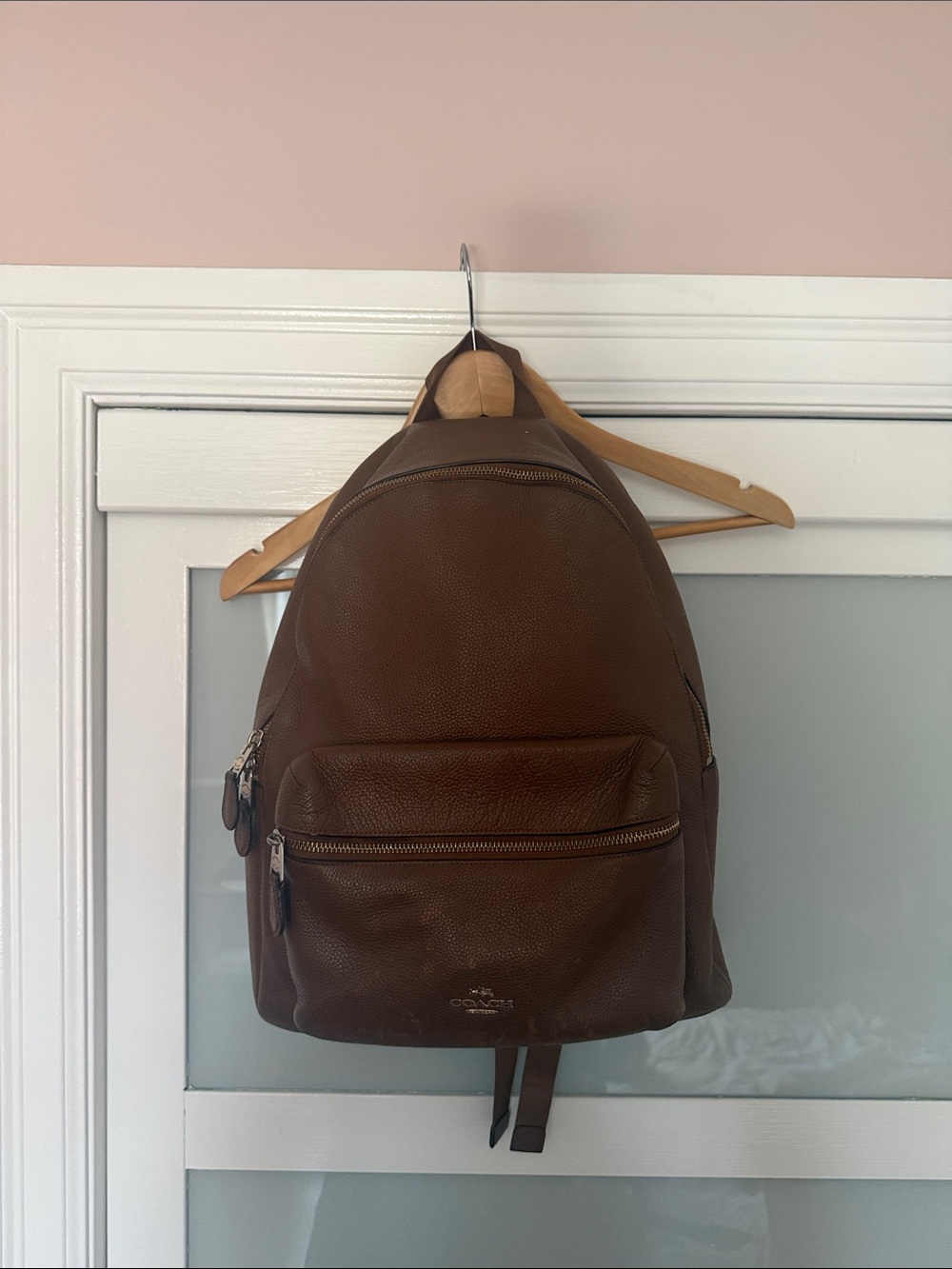 Coach Brown Pebbled Leather Women's Backpack